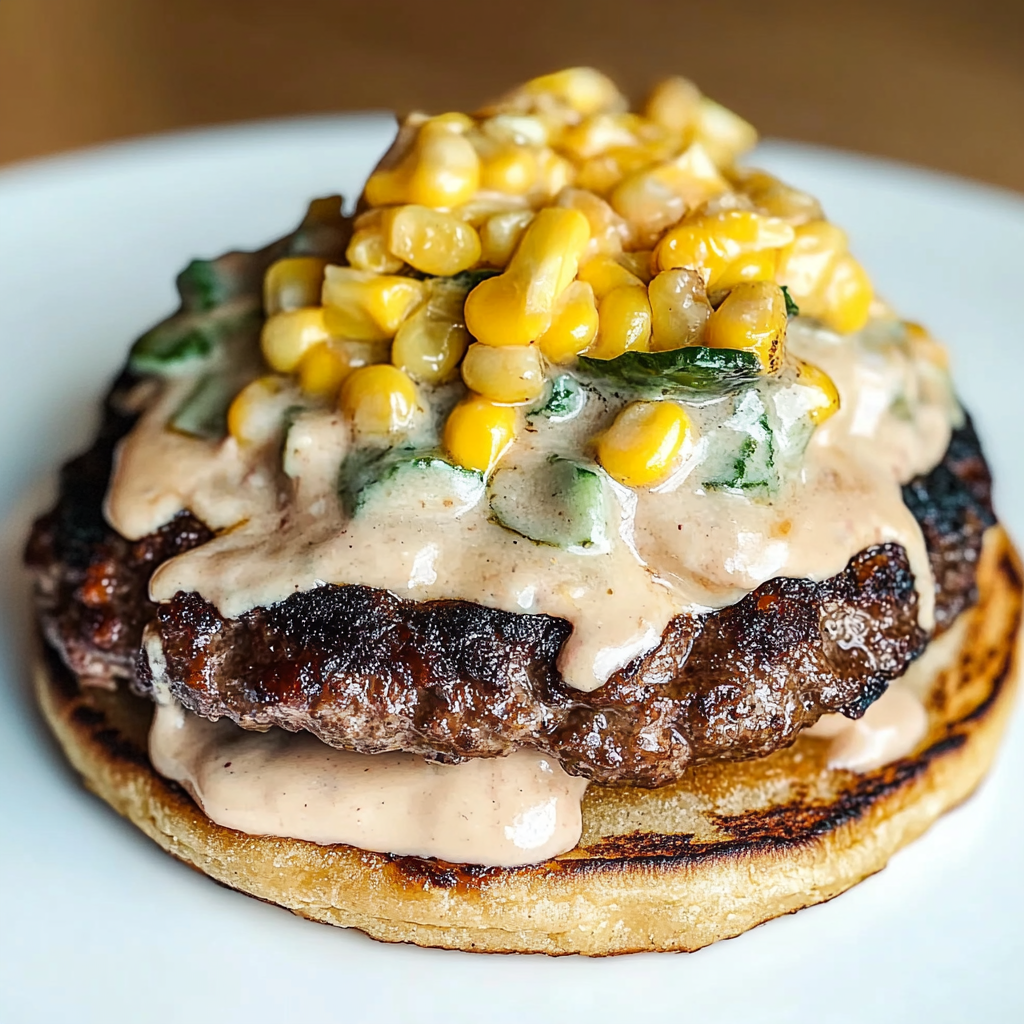 Recipe preparation for Street Corn Smash Burger Tacos