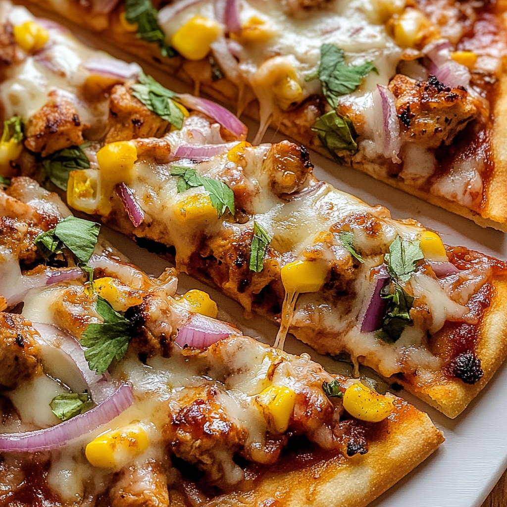 Recipe preparation for Grilled Summer BBQ Chicken Pizza