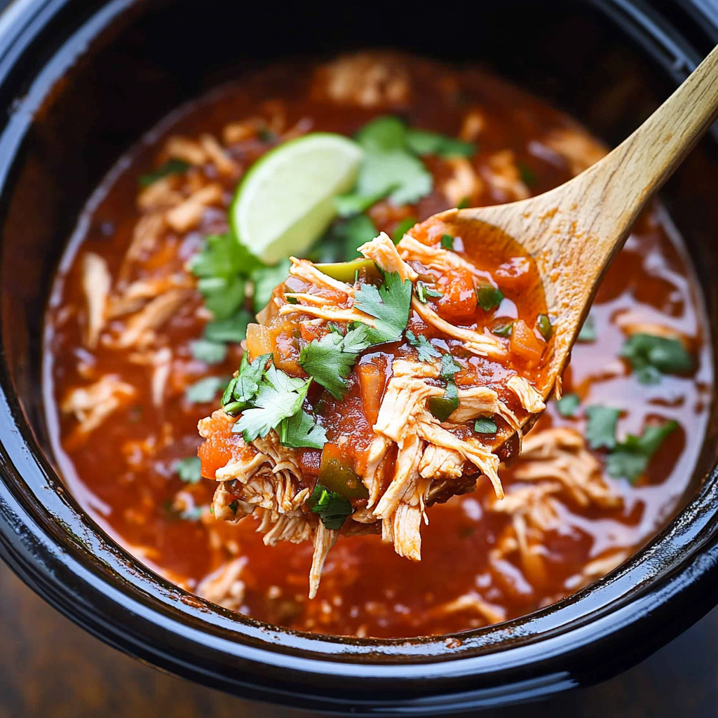 Recipe preparation for Crockpot Chicken and Salsa