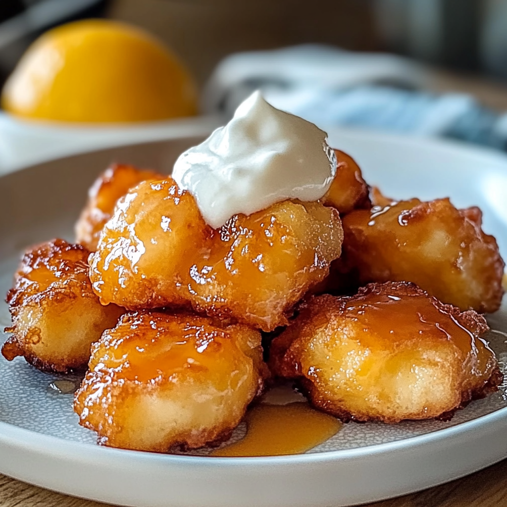 Recipe preparation for Fresh Peach Fritters