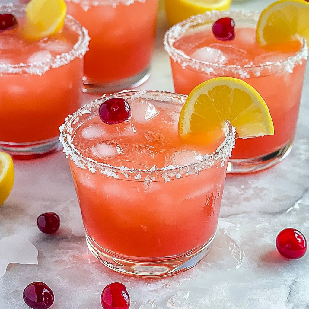 Recipe preparation for Cherry Lemonade Margaritas