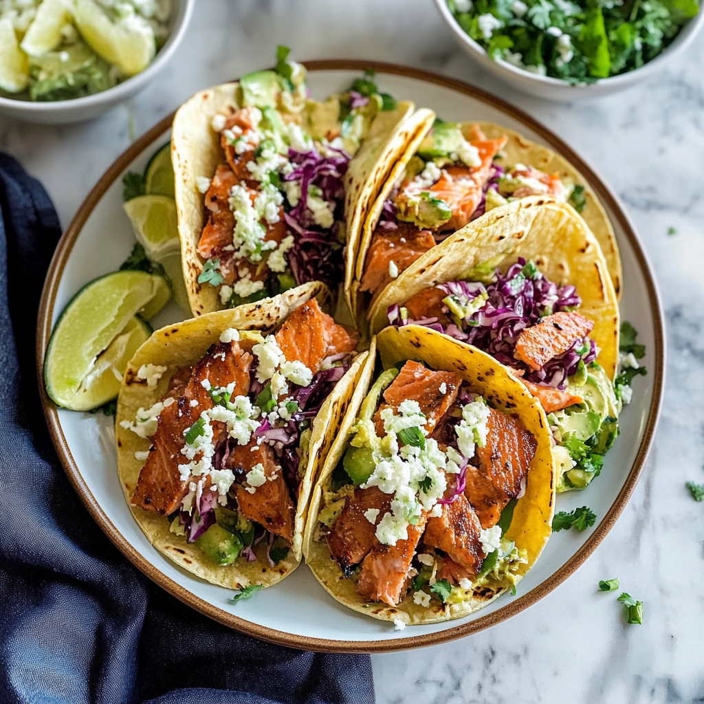 Recipe preparation for Salmon Tacos