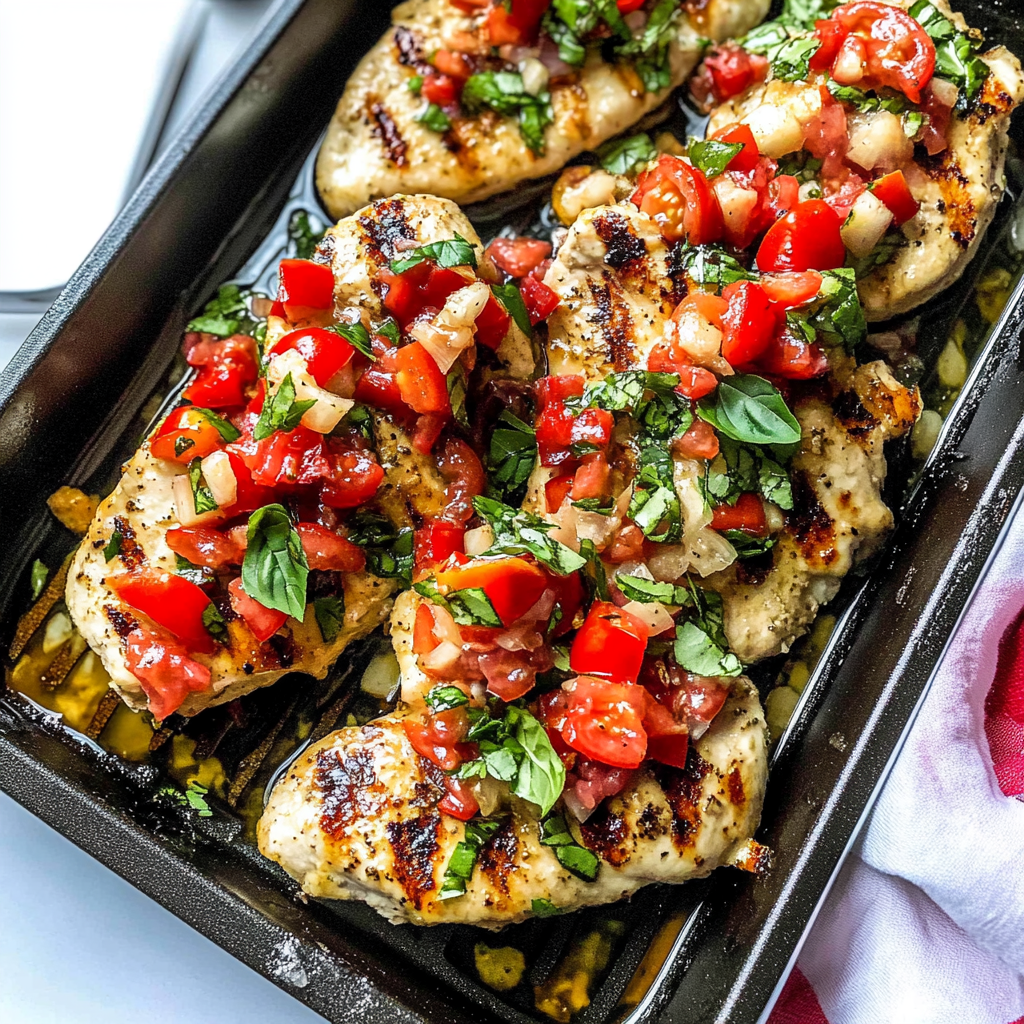 Recipe preparation for Easy Grilled Caprese Chicken