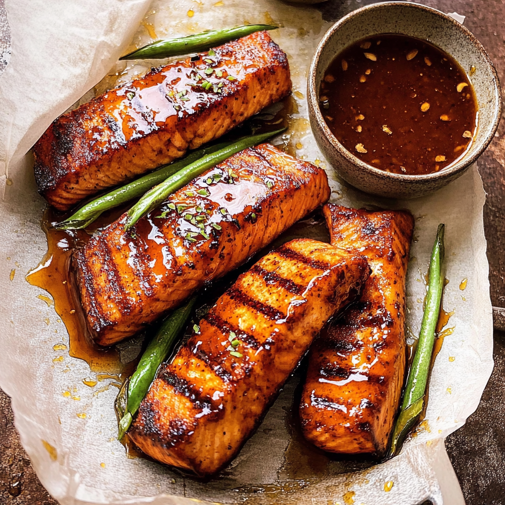Recipe preparation for Hot Honey Glazed Salmon