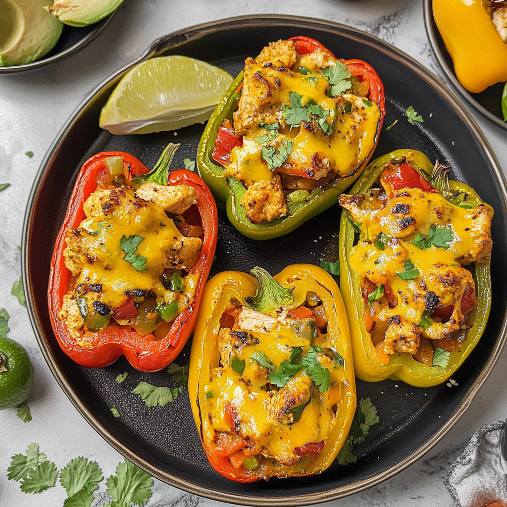 Recipe preparation for Chicken Fajita Stuffed Peppers