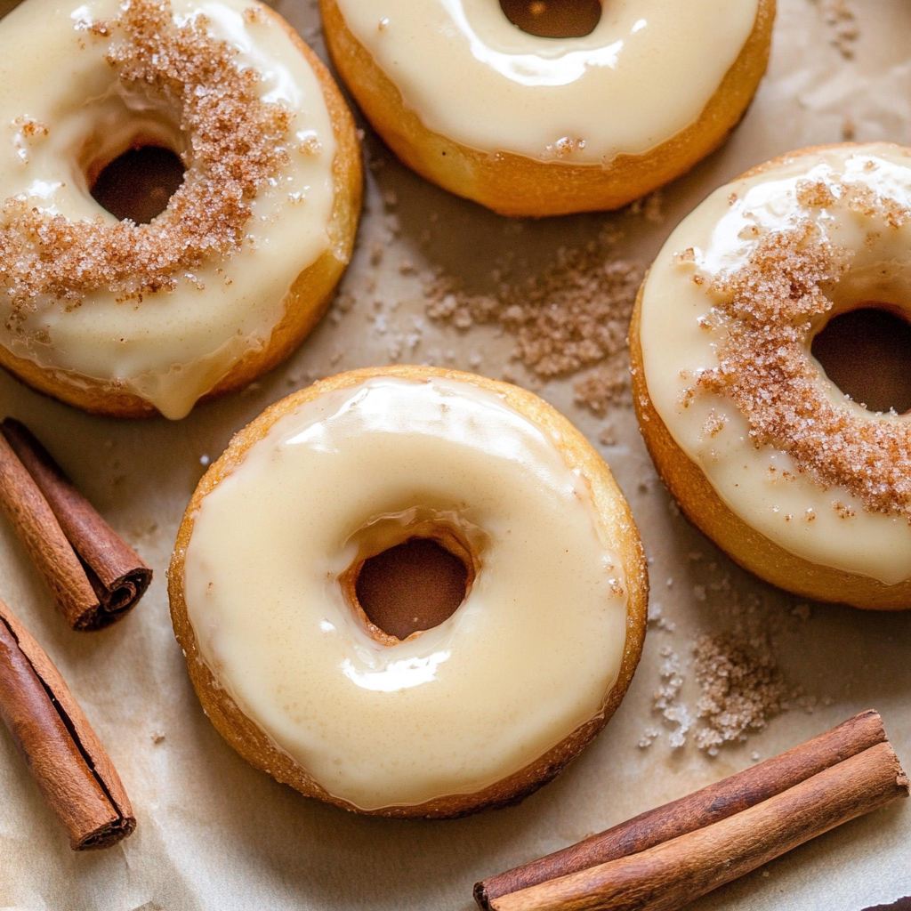 Recipe preparation for Baked Maple Glazed Donuts