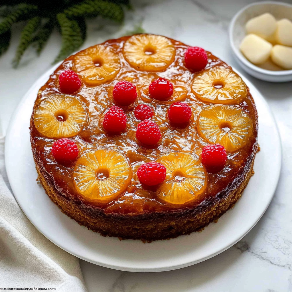 Recipe preparation for Pineapple Upside-Down Cake