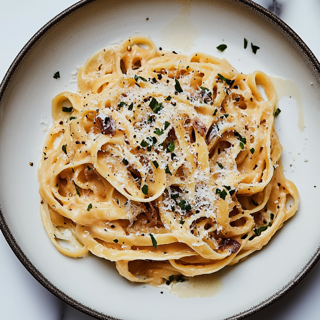 Recipe preparation for Caramelized Onion Pasta