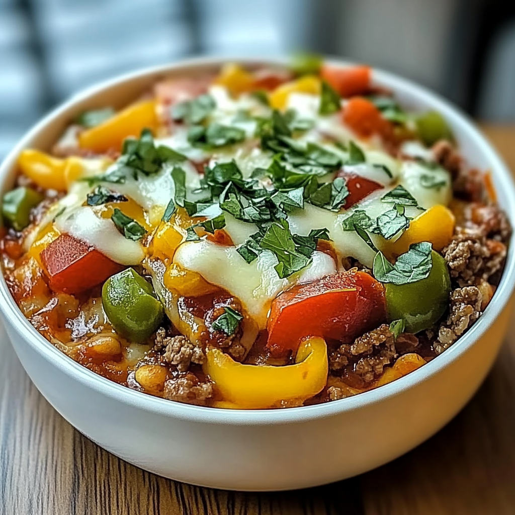 Recipe preparation for Crustless Pizza Bowl