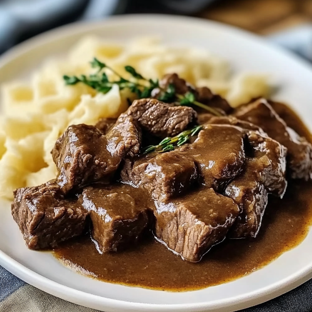 Recipe preparation for Crock Pot Cubed Steak