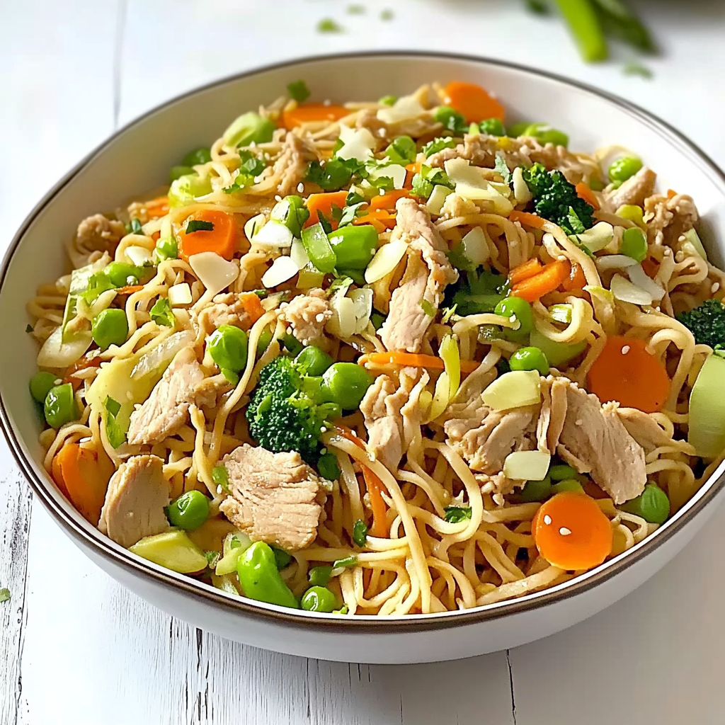 Recipe preparation for One-Pan Ground Turkey Lo Mein