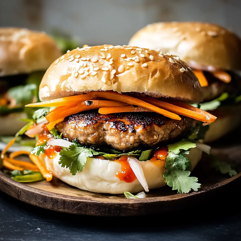 Recipe preparation for Pork Banh Mi Burger