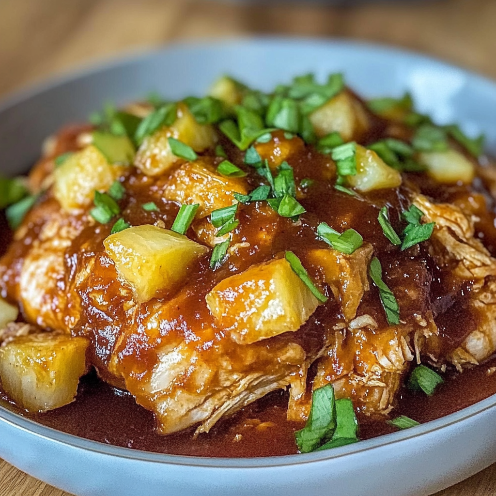 Recipe preparation for Crockpot Pineapple BBQ Chicken