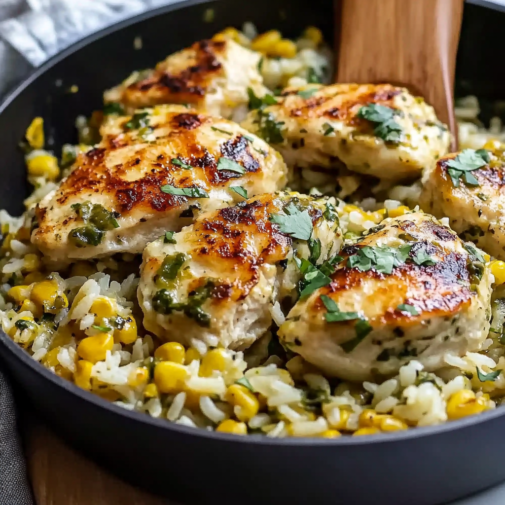 Recipe preparation for Tender Salsa Verde Chicken and Rice
