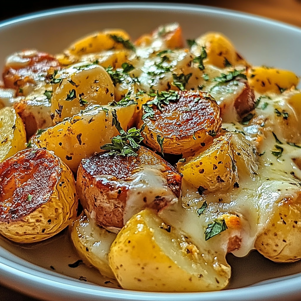 Recipe preparation for Garlic Parmesan Chicken Potatoes