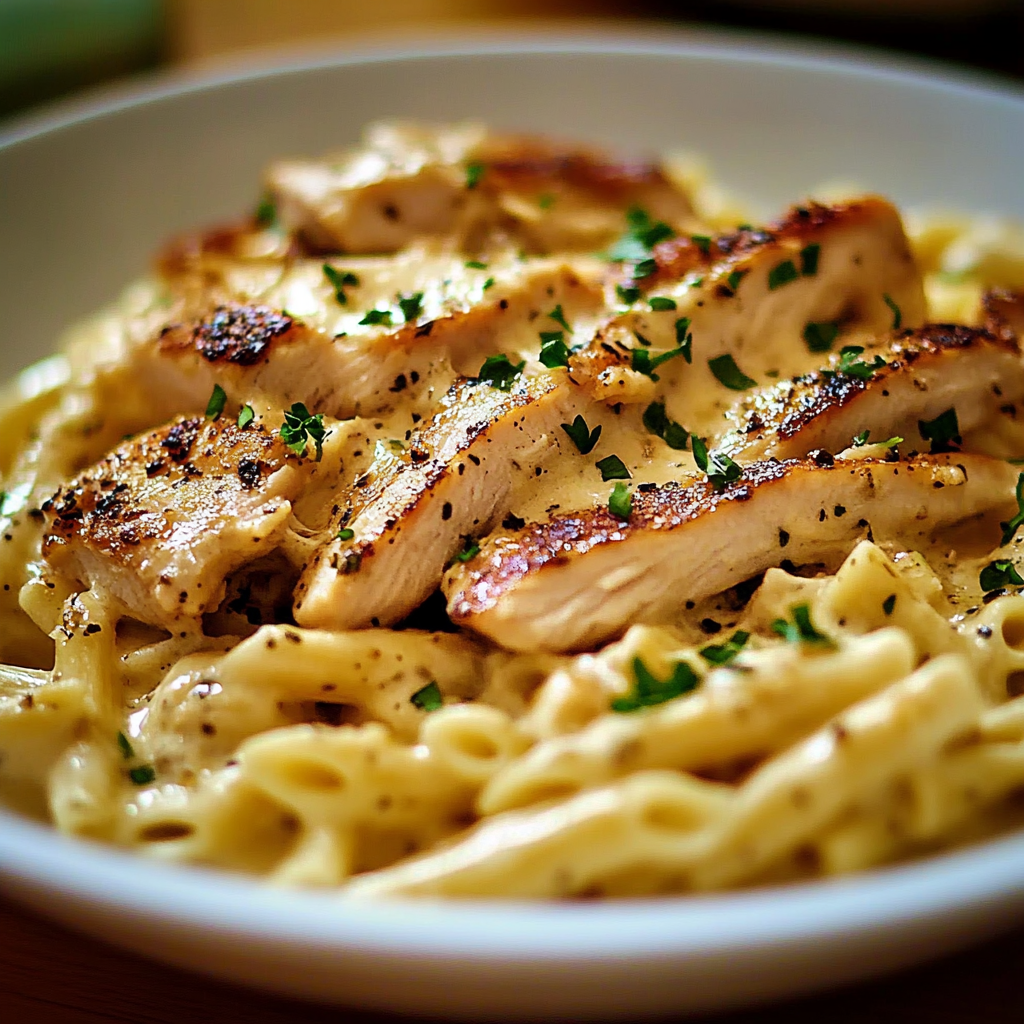 Recipe preparation for Creamy Rotisserie Chicken Pasta