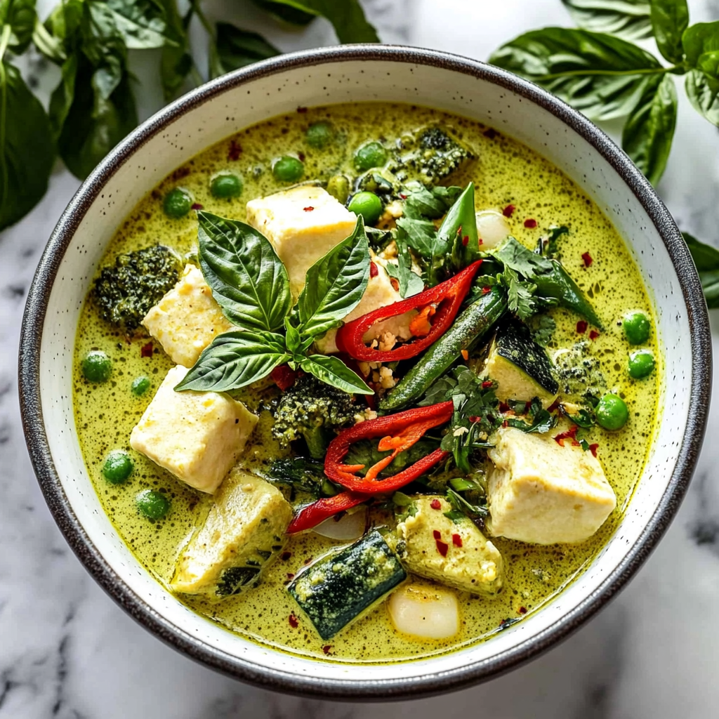 Recipe preparation for Thai Green Curry Vegetarian