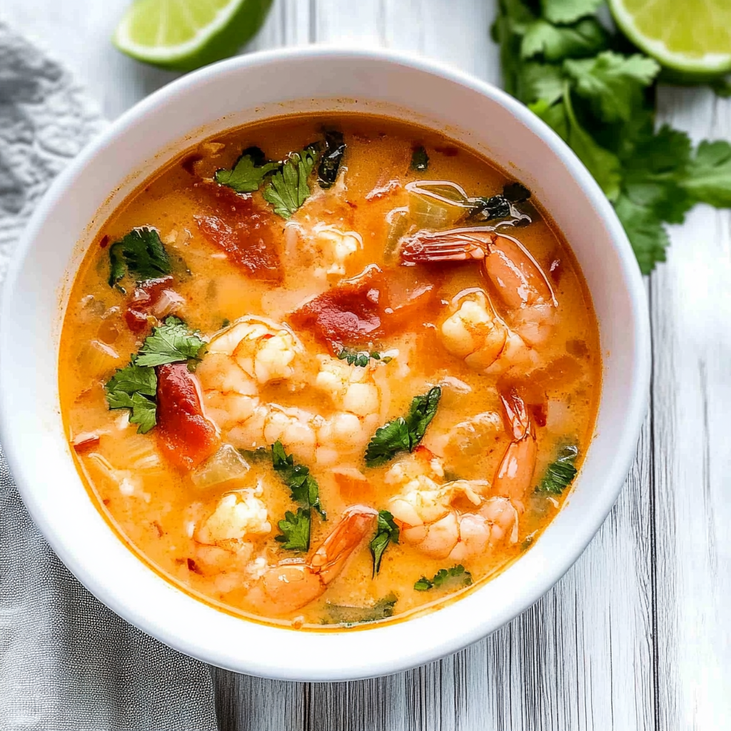 Recipe preparation for Thai Coconut Shrimp Soup