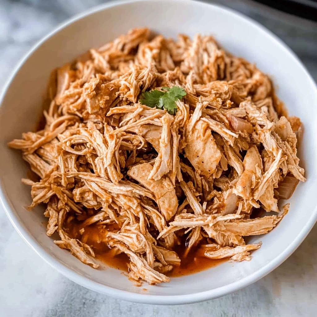 Recipe preparation for Slow Cooker Shredded Mexican Chicken