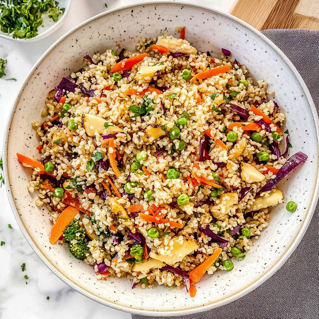 Recipe preparation for Crispy Rice Salad