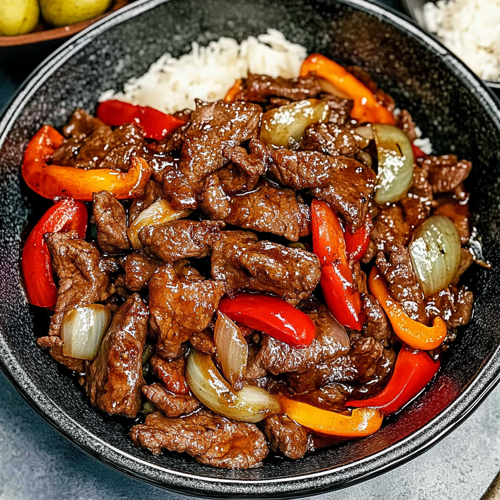 Recipe preparation for Black Pepper Beef Stir-Fry