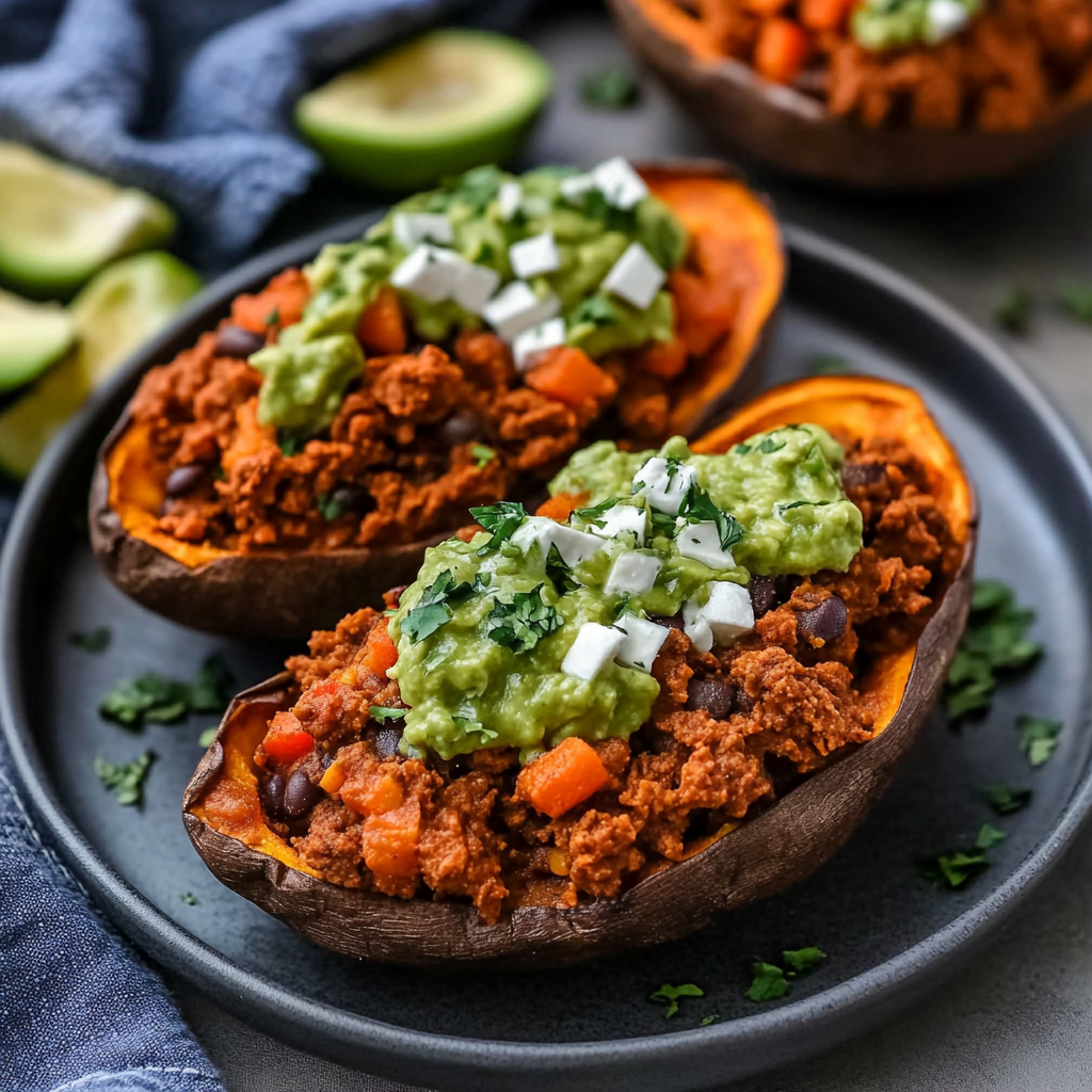 Recipe preparation for Taco Stuffed Sweet Potatoes