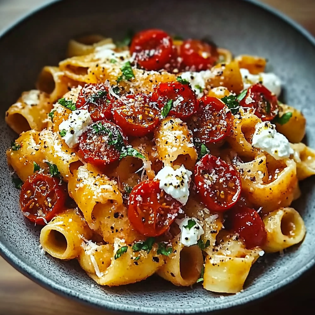 Recipe preparation for Roasted Tomato Garlic Pasta