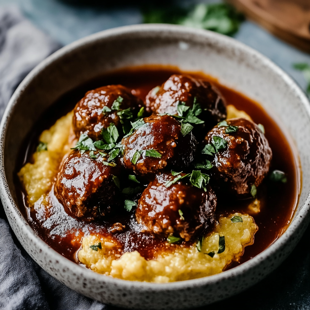 Recipe preparation for Red Wine Braised Meatballs