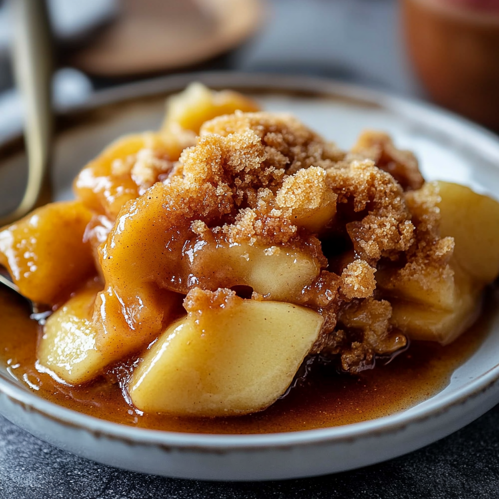 Recipe preparation for Warm Spiced Baked Apple Cobbler