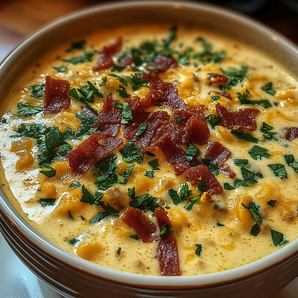 Recipe preparation for Jalapeno Popper Soup Bacon