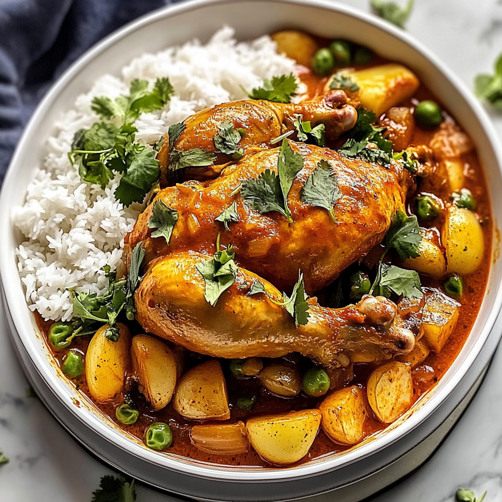 Recipe preparation for Spicy Thai Red Curry Pot Roast Chicken