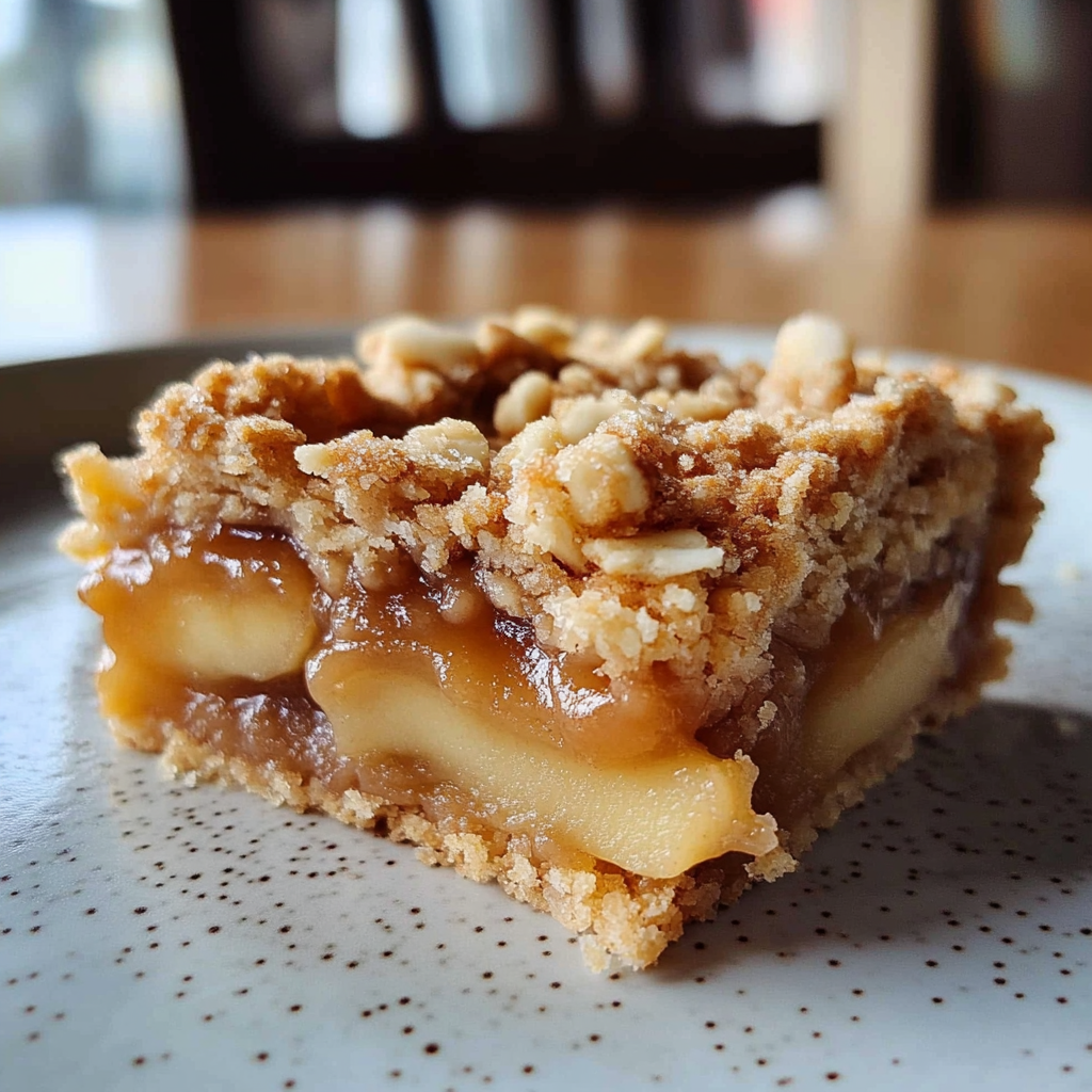 Recipe preparation for Salted Caramel Apple Crumble Bars