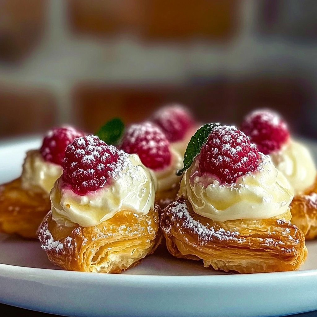 Recipe preparation for Raspberry Cream Cheese Pastry Bites