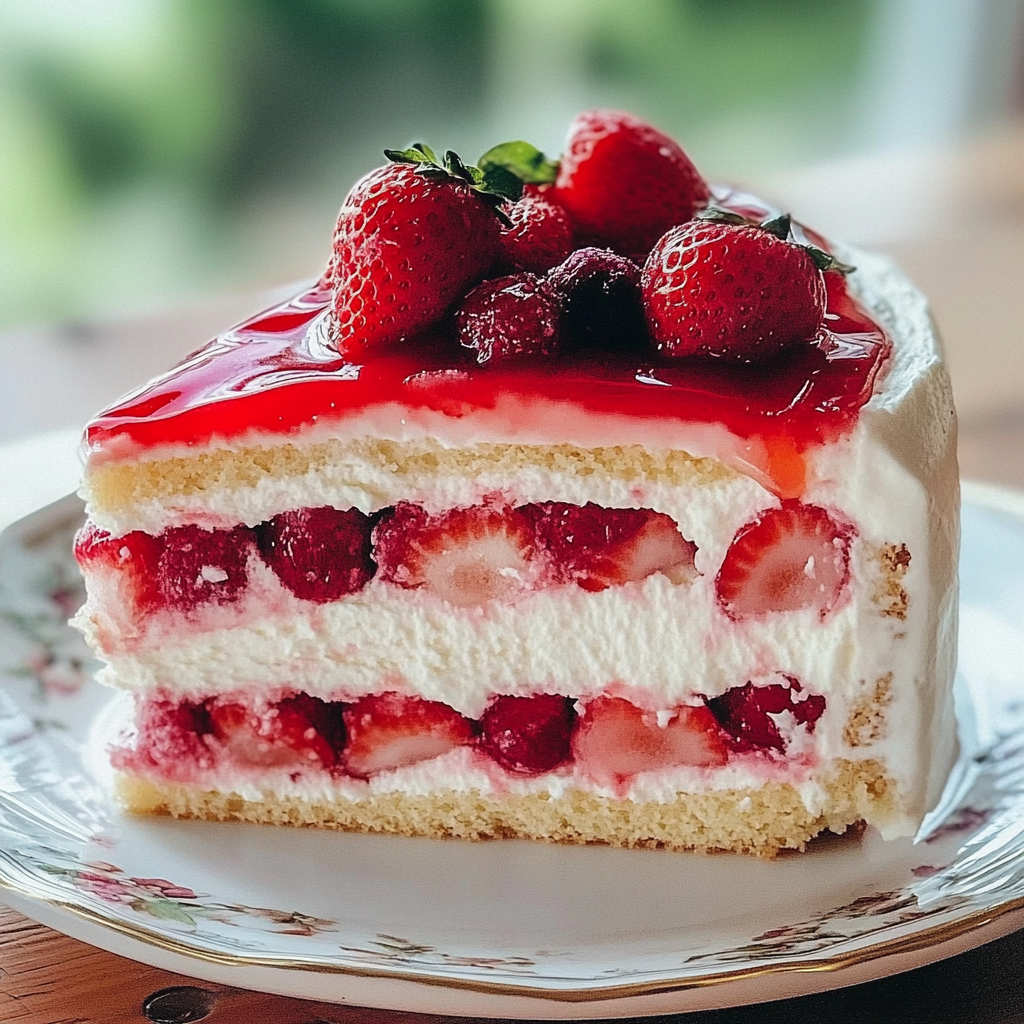 Recipe preparation for Strawberries and Cream Cake Layers