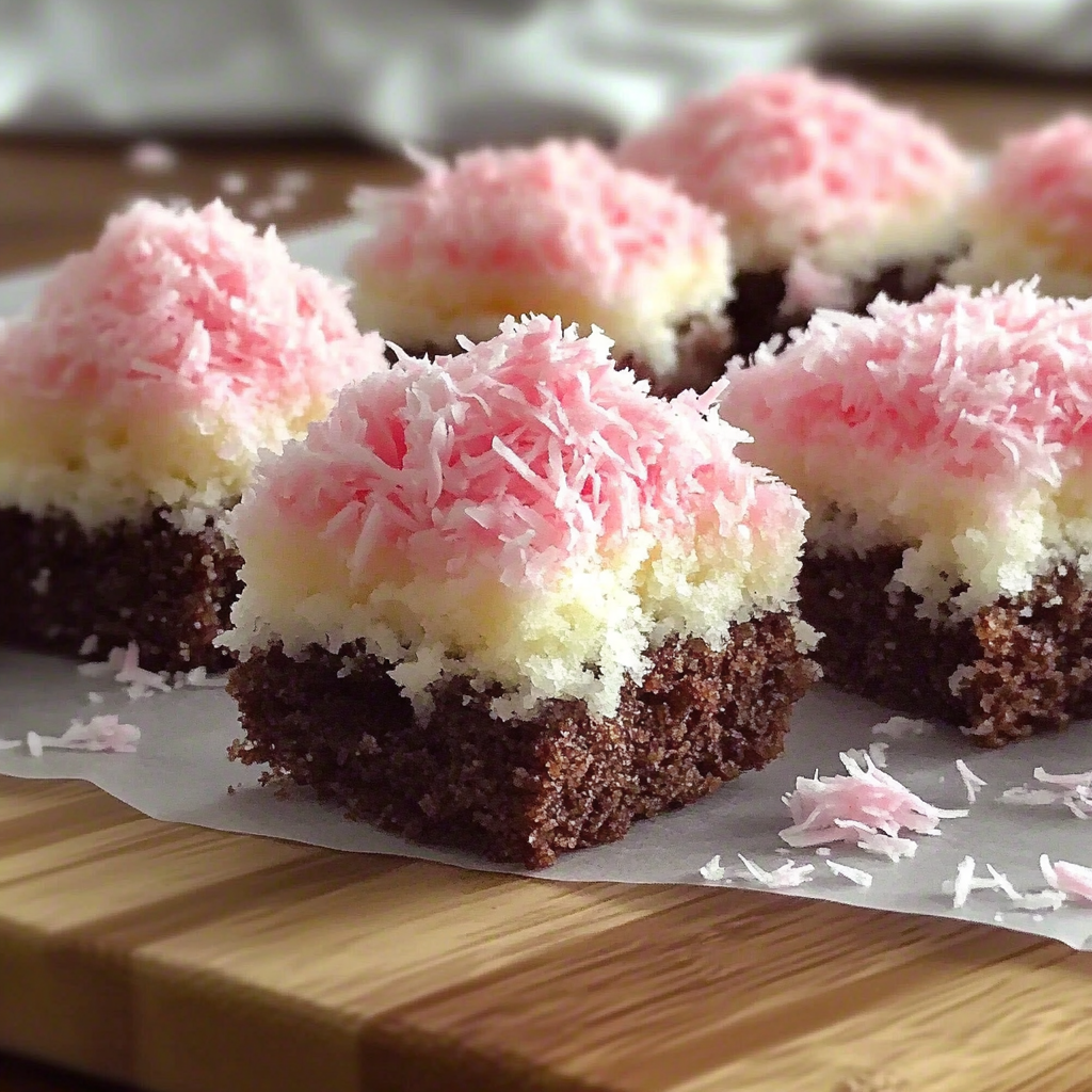 Recipe preparation for Pink Coconut Snowball Bars