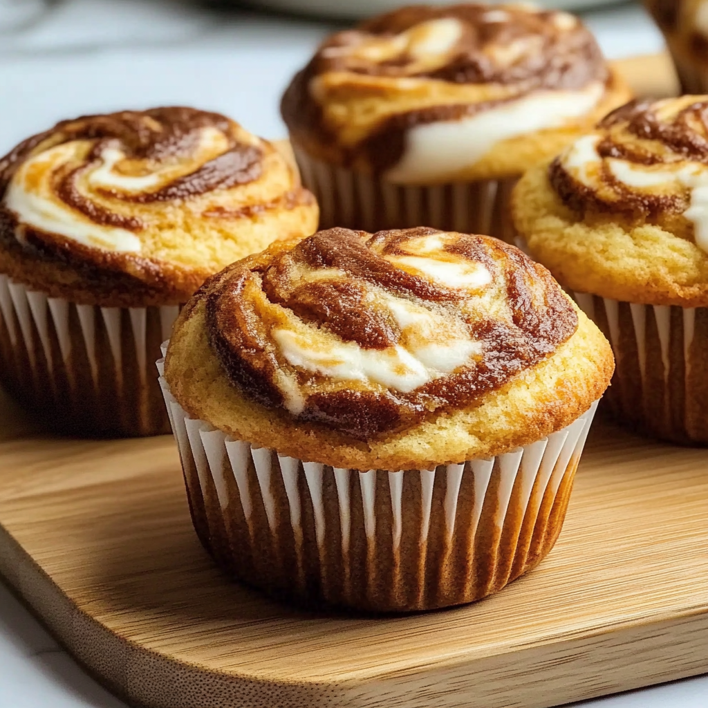 Recipe preparation for Swirled Pumpkin Cream Cheese Muffins