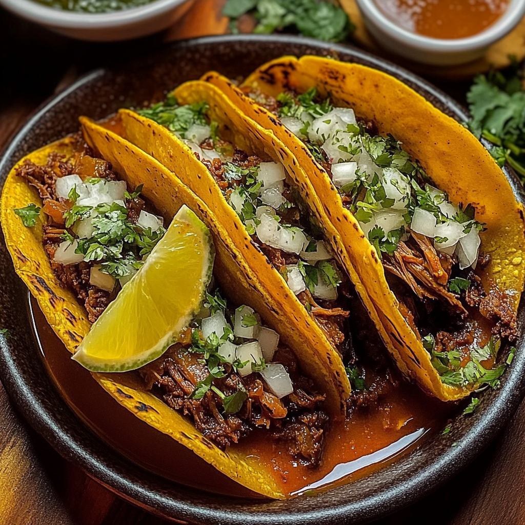 Recipe preparation for Fave Birria Tacos