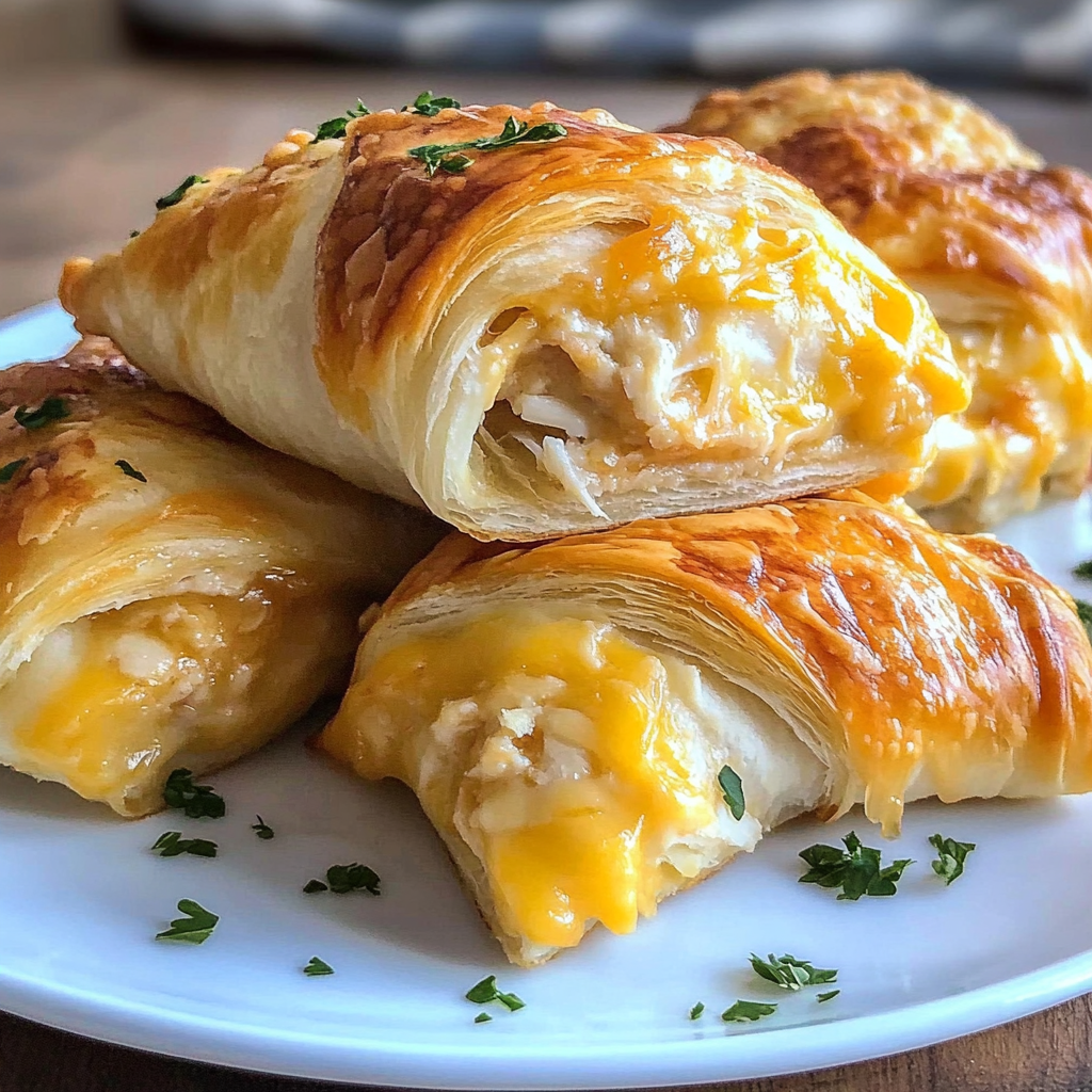 Recipe preparation for Cheesy Chicken Crescent Rolls