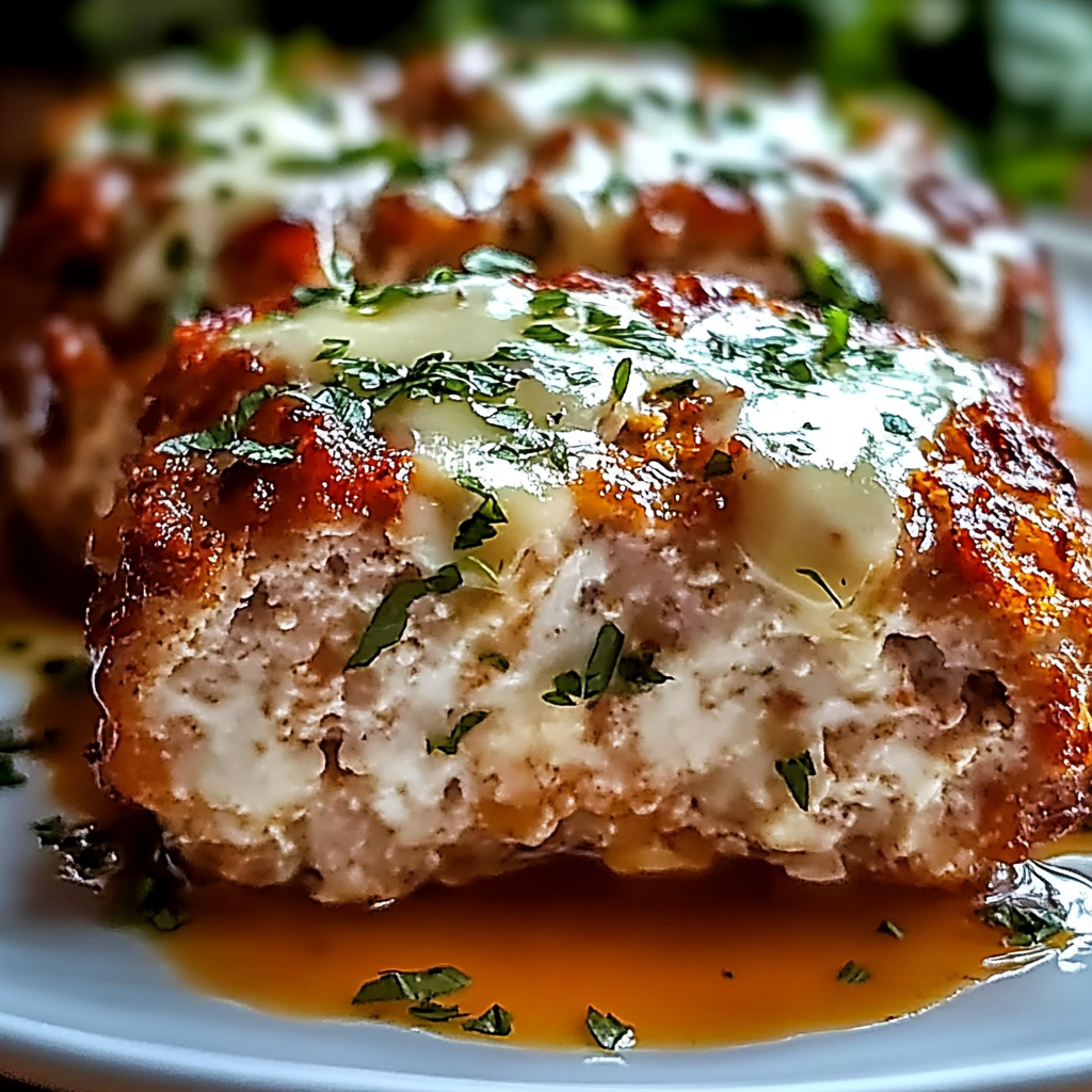 Recipe preparation for Garlic Parmesan Chicken Meatloaf