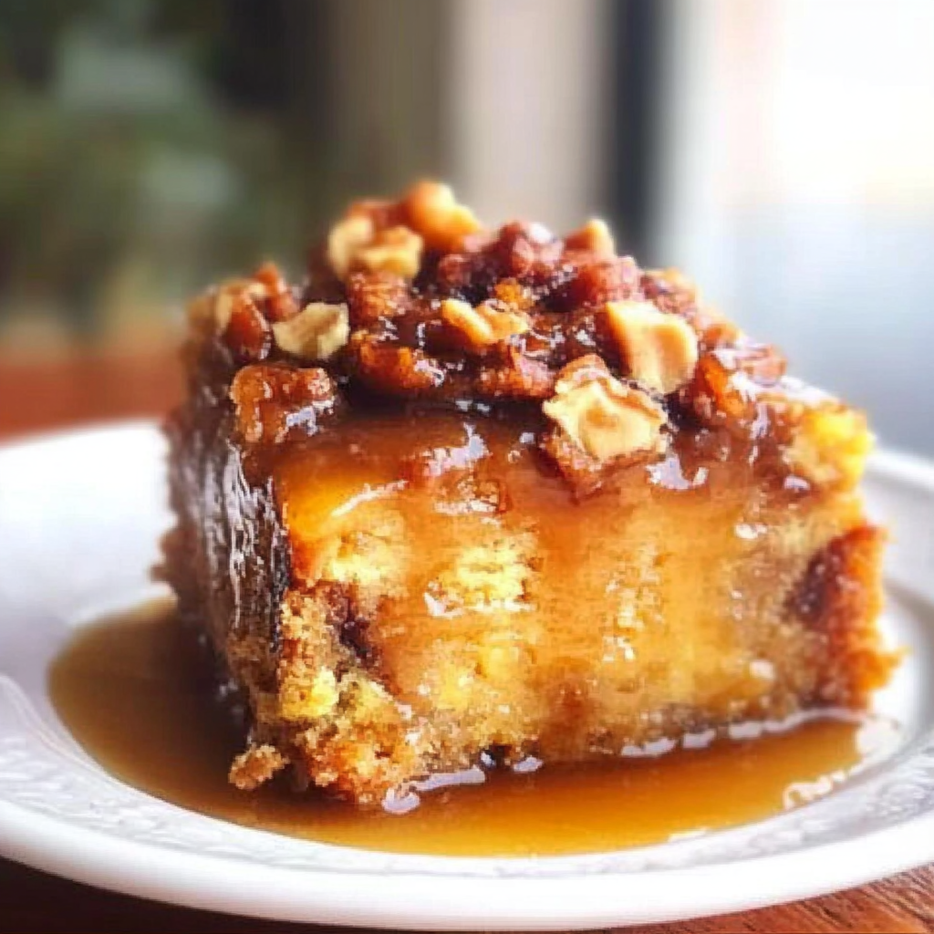 Recipe preparation for Pumpkin Praline Bread Pudding