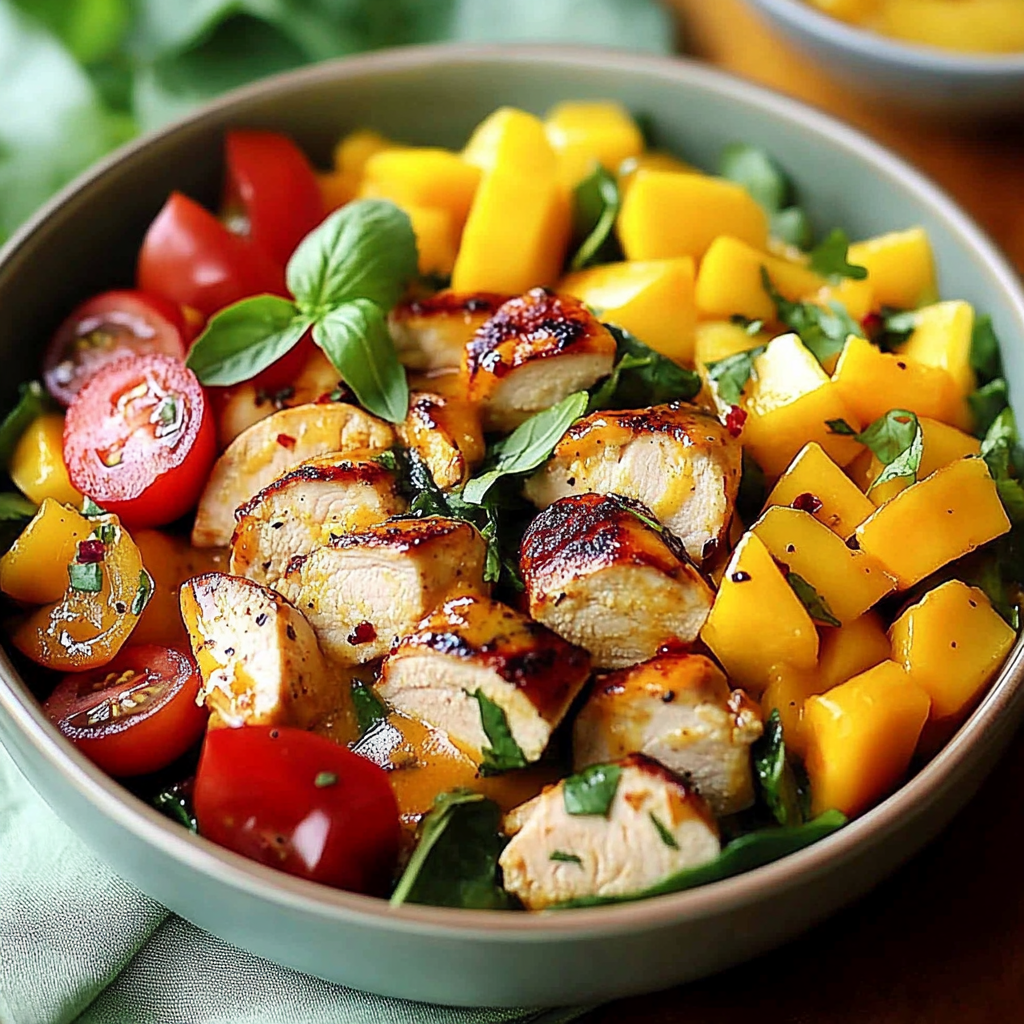 Recipe preparation for Mango Chicken Delight