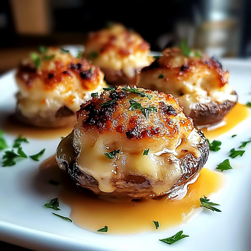 Recipe preparation for Crab Stuffed Mushrooms