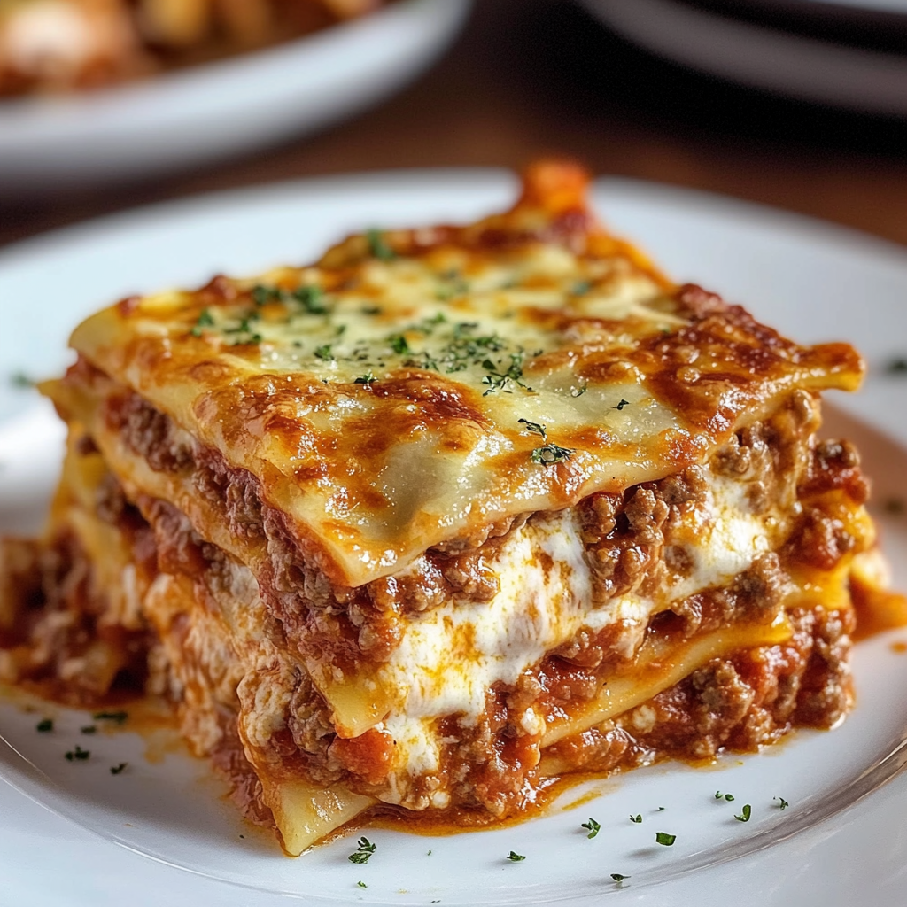 Recipe preparation for Classic Lasagna with Meat Sauce