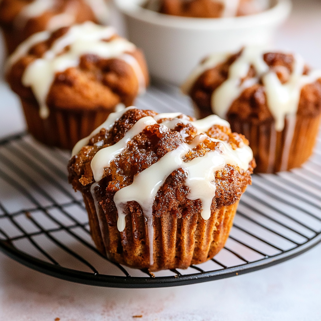 Recipe preparation for Cinnamon Roll Muffins