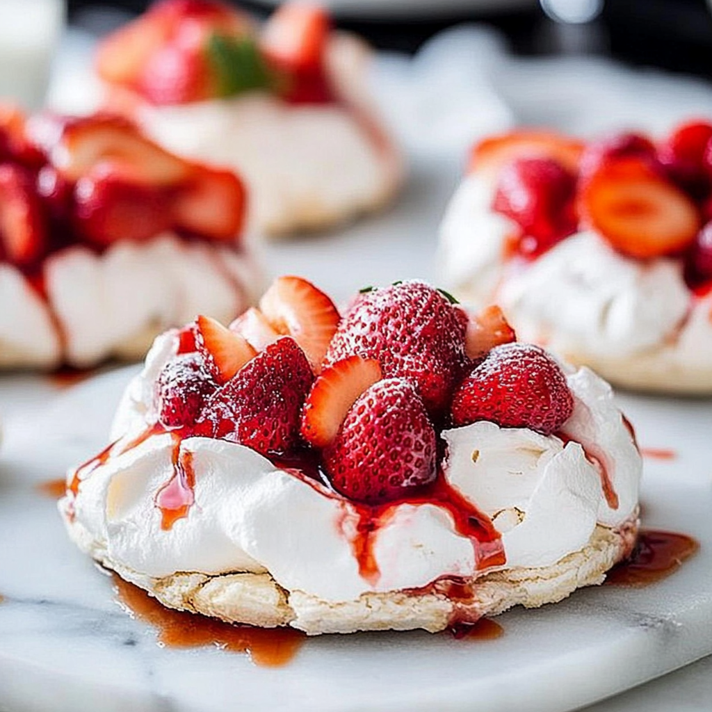 Recipe preparation for Mother's Day Strawberry Pavlova