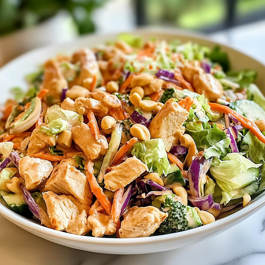 Recipe preparation for Thai Peanut Chicken Salad