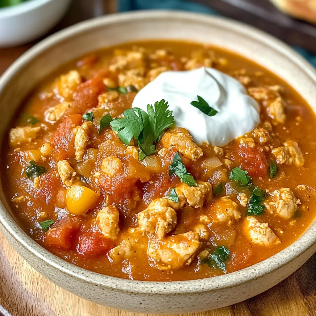 Recipe preparation for Creamy Pumpkin Chicken Chili