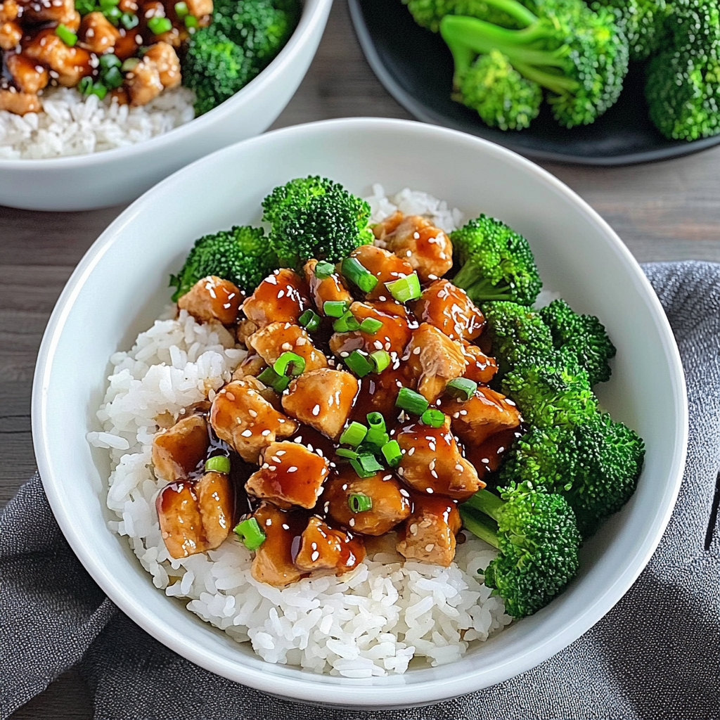 Recipe preparation for Teriyaki Chicken Rice Bowl