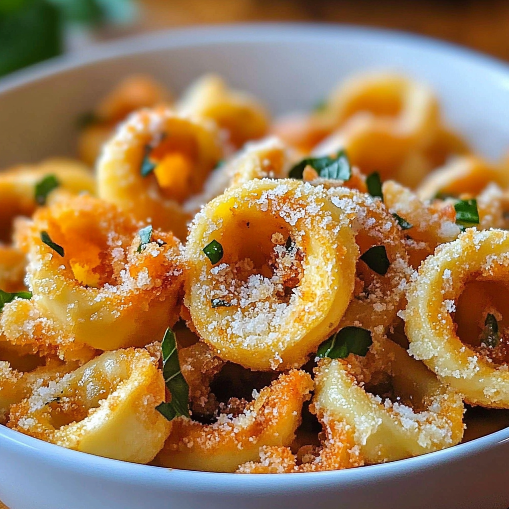 Recipe preparation for Crispy Parmesan Tortellini
