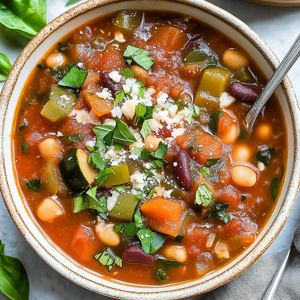 Recipe preparation for Minestrone Soup Recipe